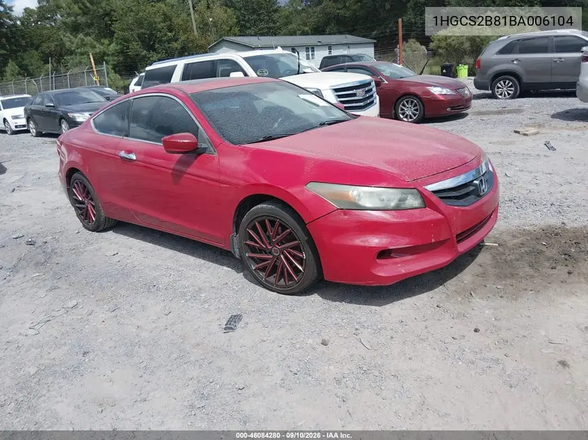 HONDA ACCORD 2011, VIN 1HGCS2B81BA006104