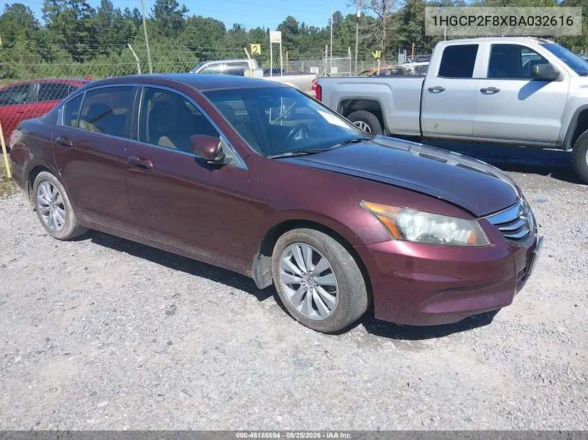 HONDA ACCORD 2011, VIN 1HGCP2F8XBA032616