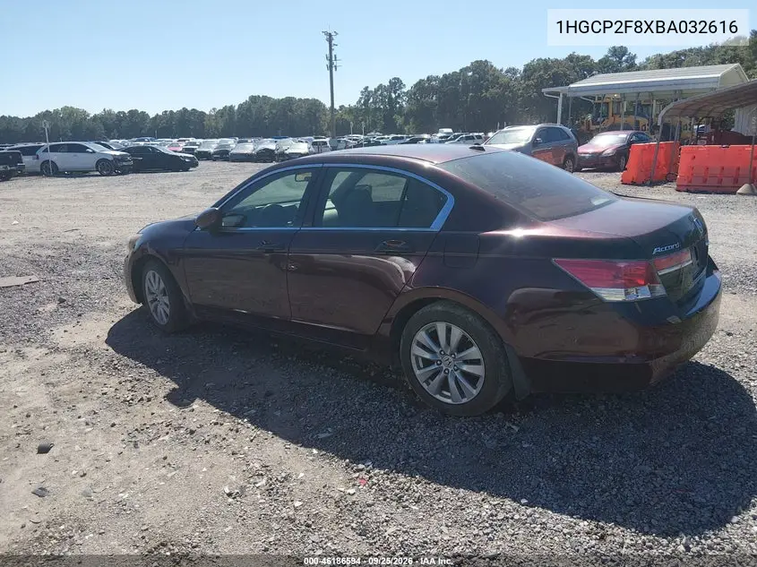 2011 HONDA ACCORD VIN 1HGCP2F8XBA032616 — фото 3