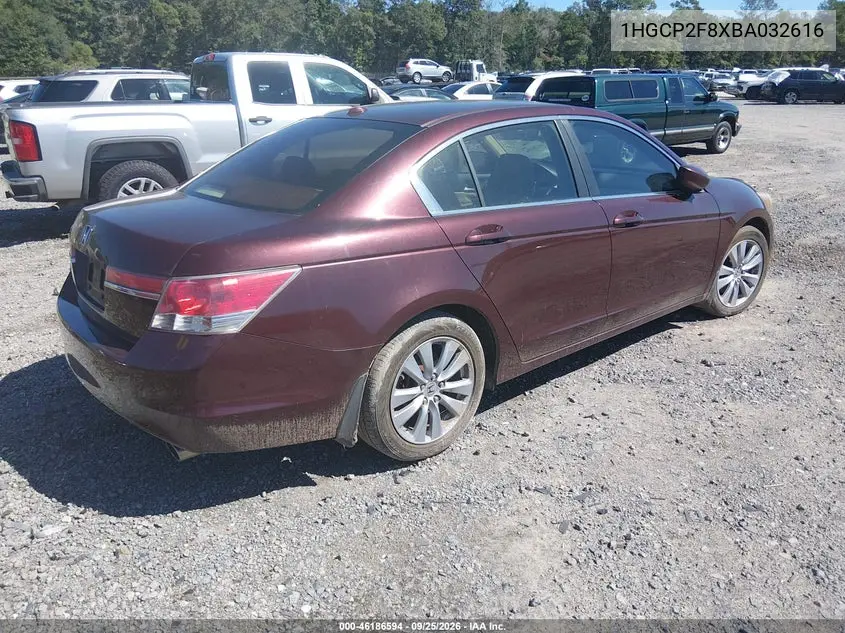 2011 HONDA ACCORD VIN 1HGCP2F8XBA032616 — фото 4