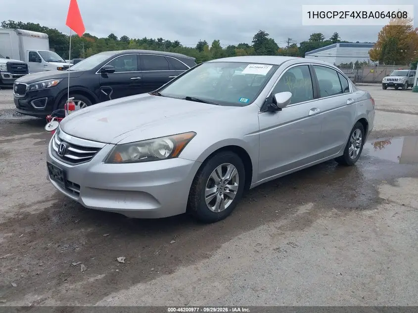 2011 HONDA ACCORD VIN 1HGCP2F4XBA064608 — фото 2