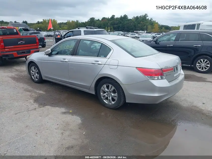 2011 HONDA ACCORD VIN 1HGCP2F4XBA064608 — фото 3