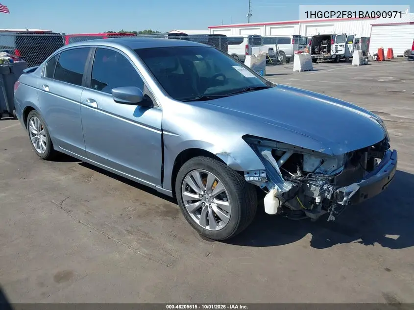 HONDA ACCORD 2011, VIN 1HGCP2F81BA090971
