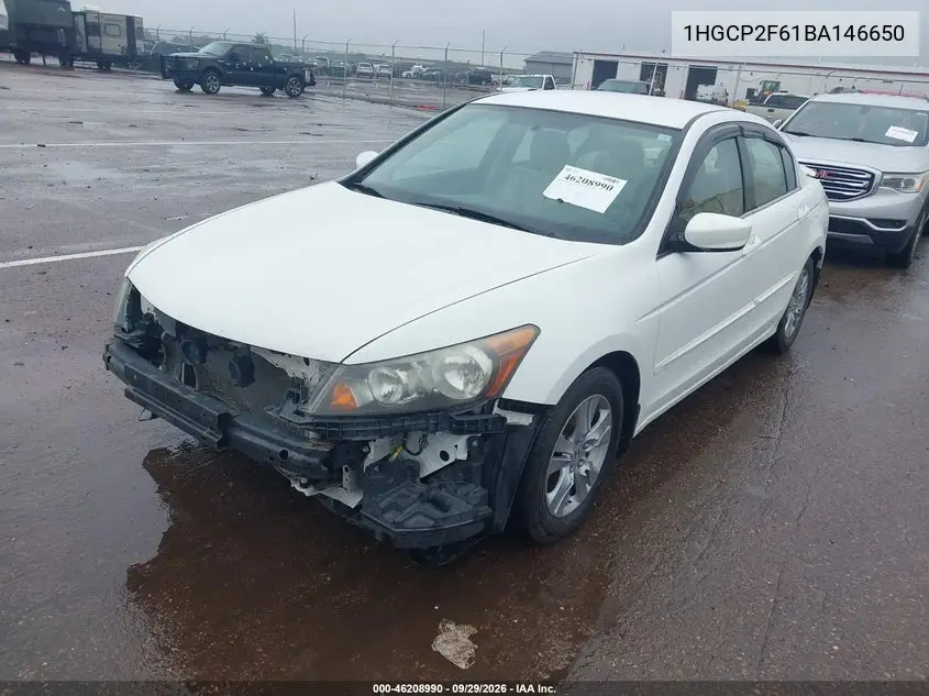 2011 HONDA ACCORD VIN 1HGCP2F61BA146650 — фото 2