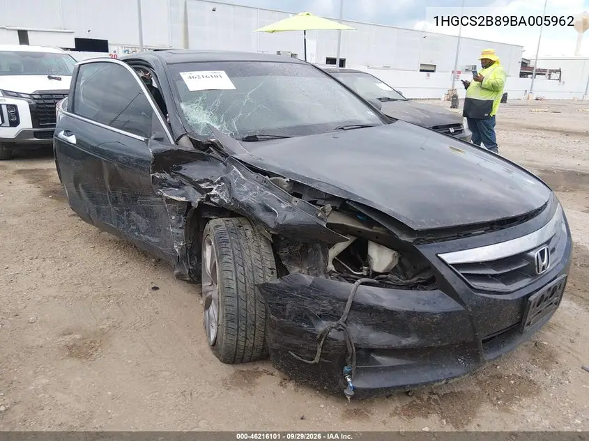 HONDA ACCORD 2011, VIN 1HGCS2B89BA005962