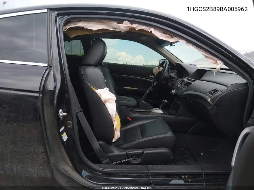 2011 HONDA ACCORD VIN 1HGCS2B89BA005962 — фото 5
