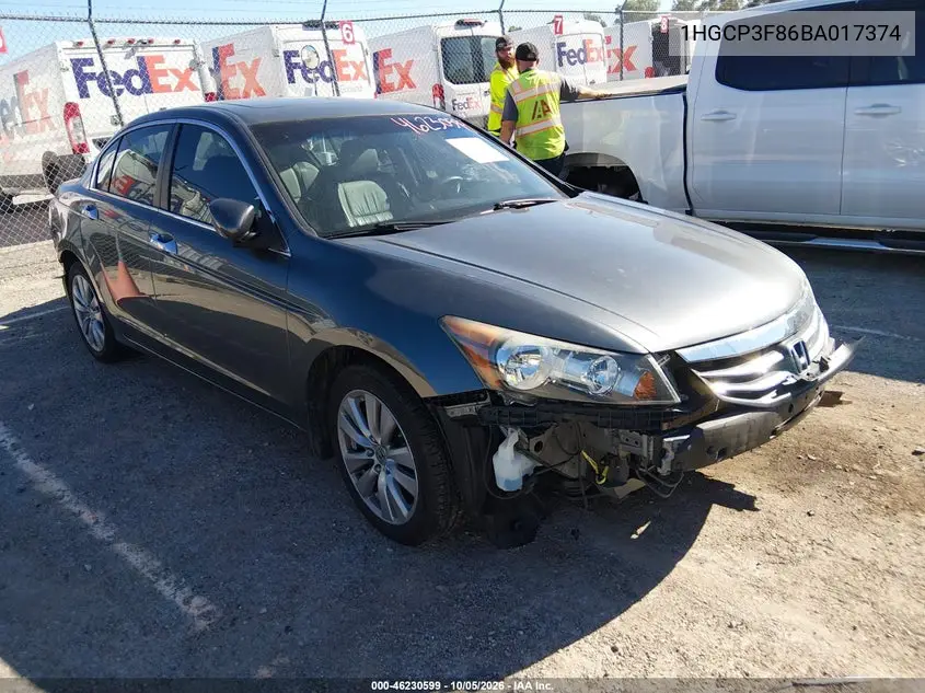 HONDA ACCORD 2011, VIN 1HGCP3F86BA017374