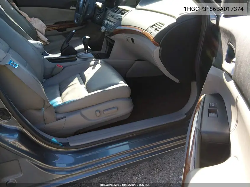 2011 HONDA ACCORD VIN 1HGCP3F86BA017374 — фото 5