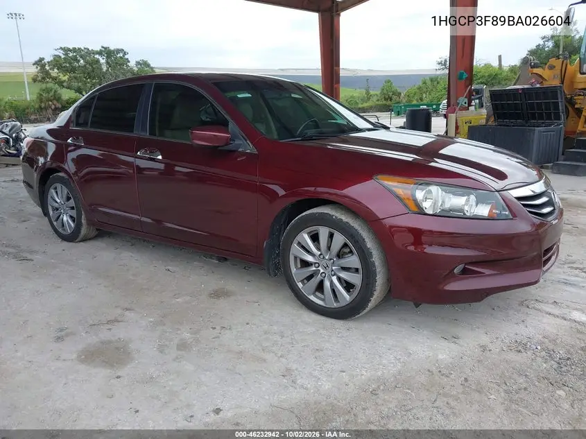 HONDA ACCORD 2011, VIN 1HGCP3F89BA026604