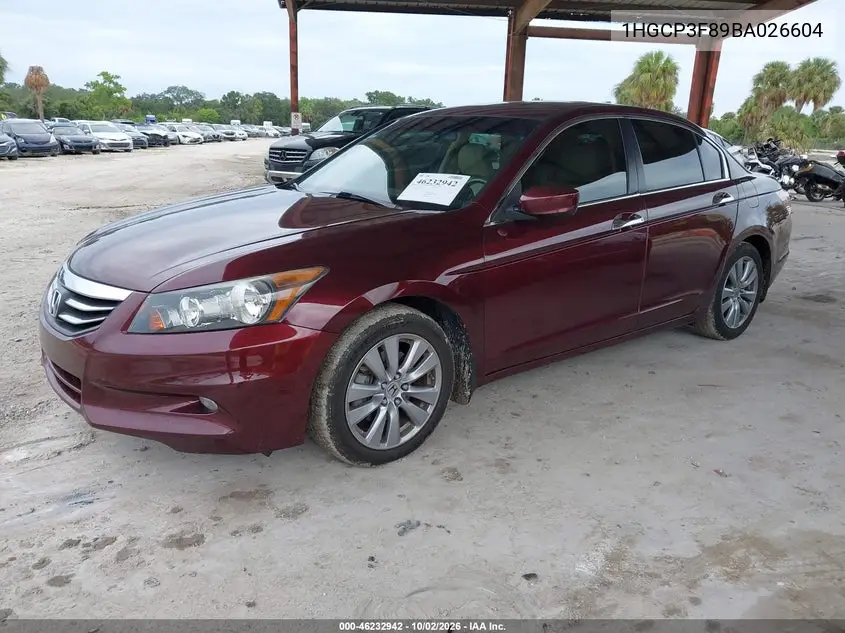 2011 HONDA ACCORD VIN 1HGCP3F89BA026604 — фото 2