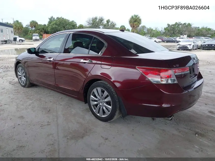 2011 HONDA ACCORD VIN 1HGCP3F89BA026604 — фото 3