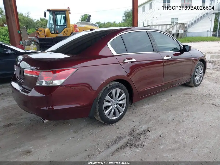 2011 HONDA ACCORD VIN 1HGCP3F89BA026604 — фото 4