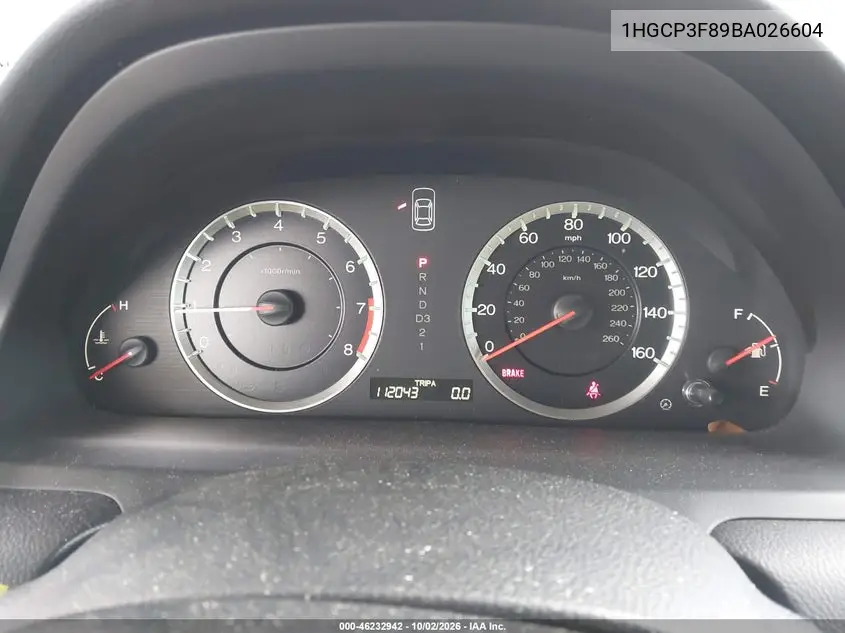 2011 HONDA ACCORD VIN 1HGCP3F89BA026604 — фото 7