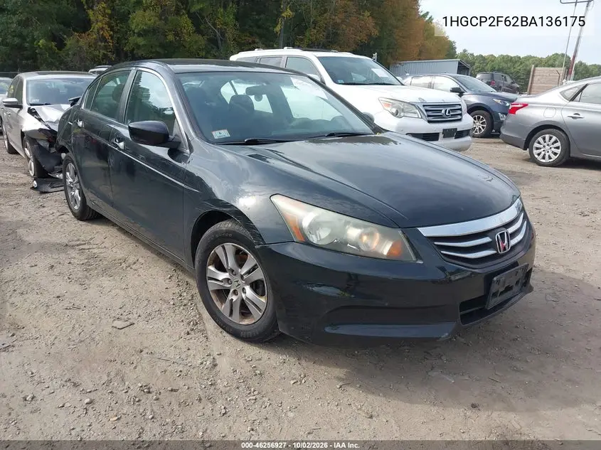 HONDA ACCORD 2011, VIN 1HGCP2F62BA136175