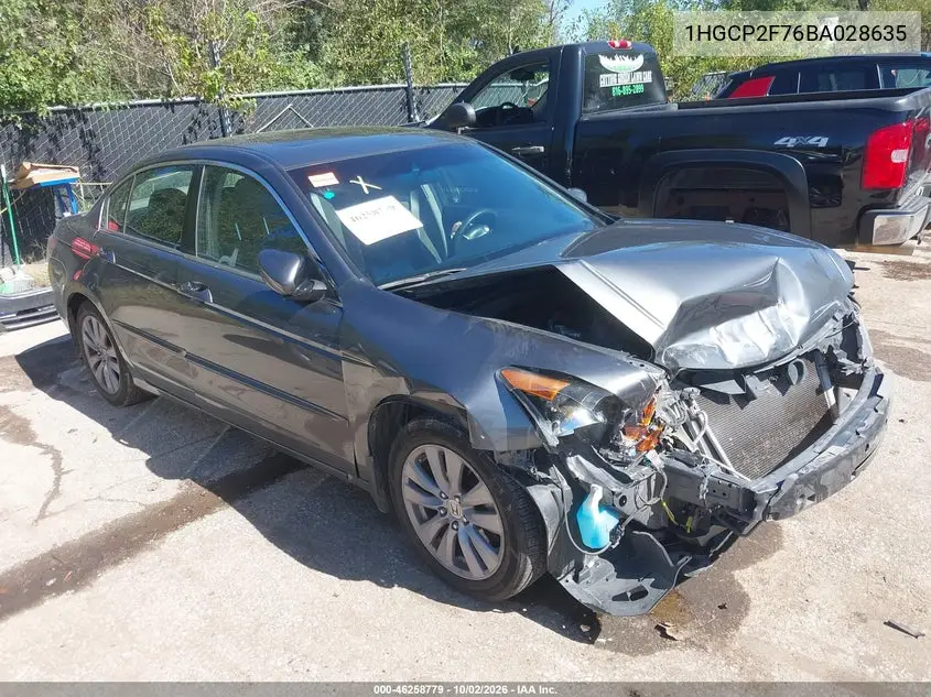 HONDA ACCORD 2011, VIN 1HGCP2F76BA028635