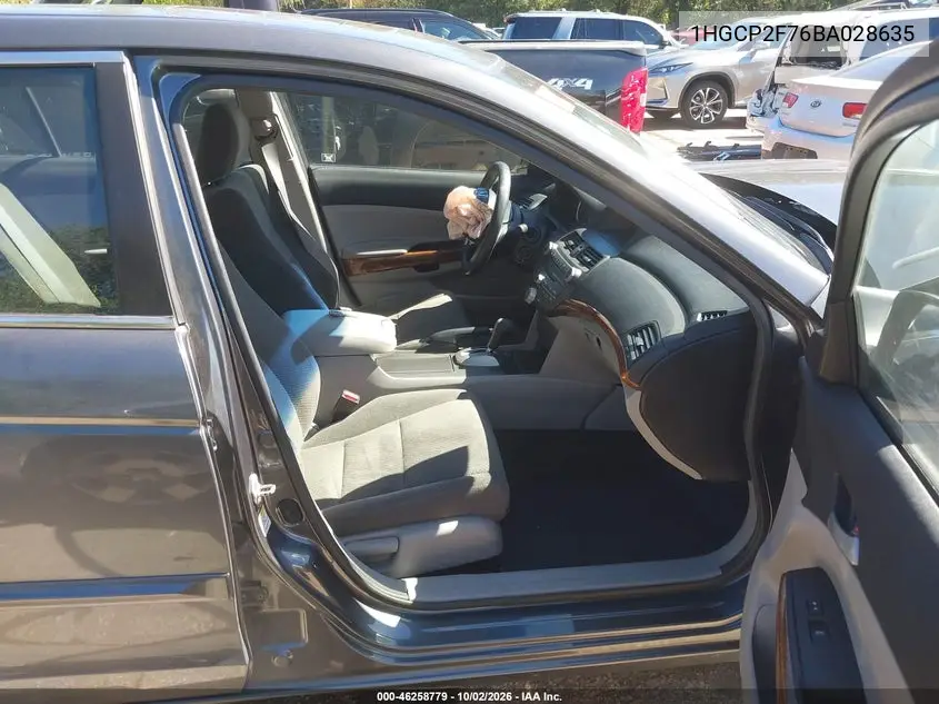 2011 HONDA ACCORD VIN 1HGCP2F76BA028635 — фото 5