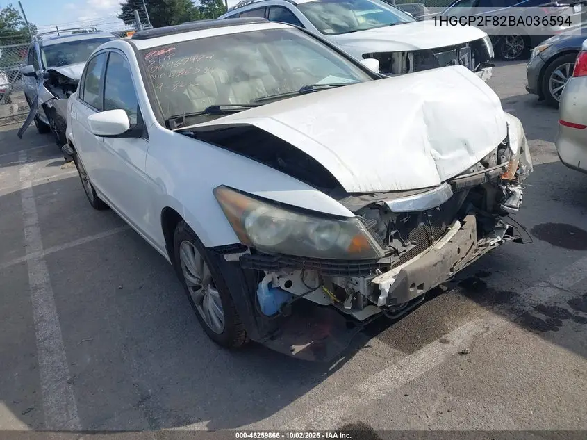 HONDA ACCORD 2011, VIN 1HGCP2F82BA036594
