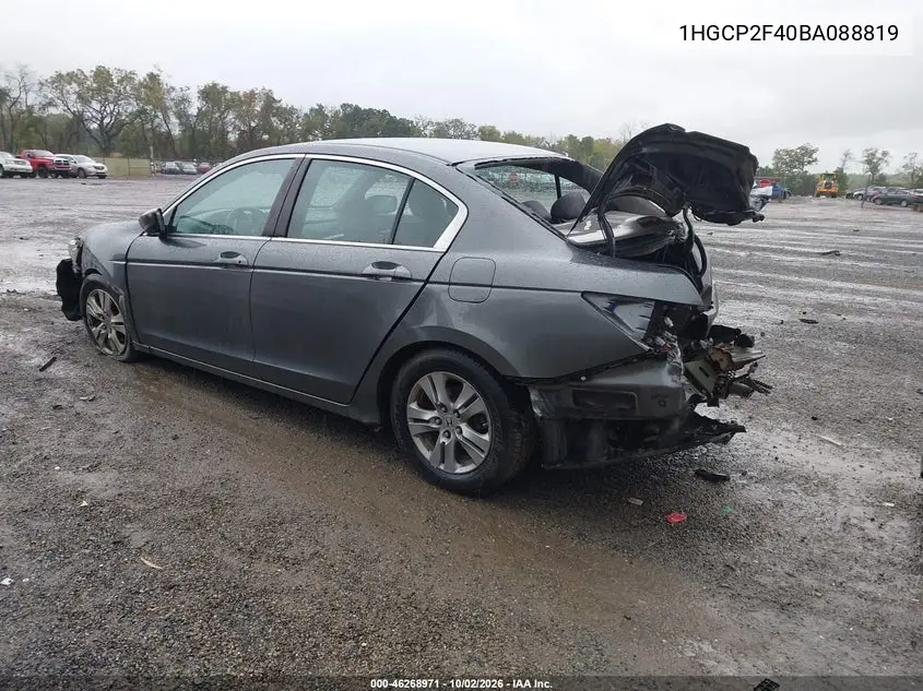 2011 HONDA ACCORD VIN 1HGCP2F40BA088819 — фото 4