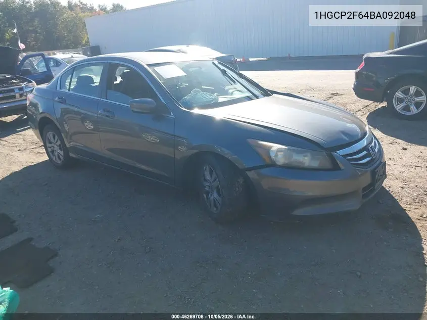 HONDA ACCORD 2011, VIN 1HGCP2F64BA092048