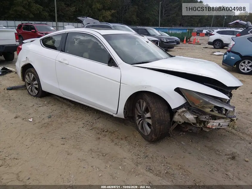 HONDA ACCORD 2011, VIN 1HGCS1B88BA004988