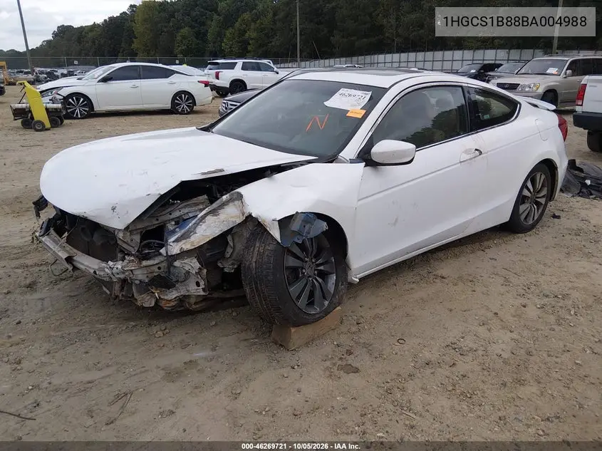 2011 HONDA ACCORD VIN 1HGCS1B88BA004988 — фото 2