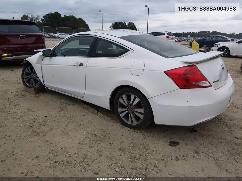 2011 HONDA ACCORD VIN 1HGCS1B88BA004988 — фото 3