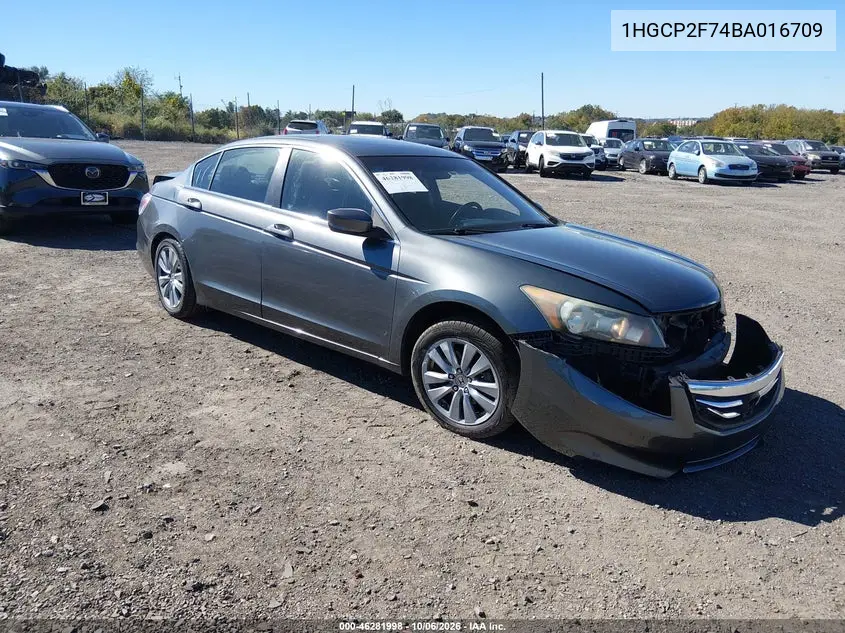 HONDA ACCORD 2011, VIN 1HGCP2F74BA016709