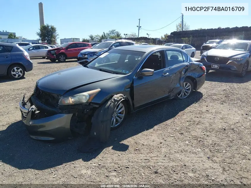 2011 HONDA ACCORD VIN 1HGCP2F74BA016709 — фото 2