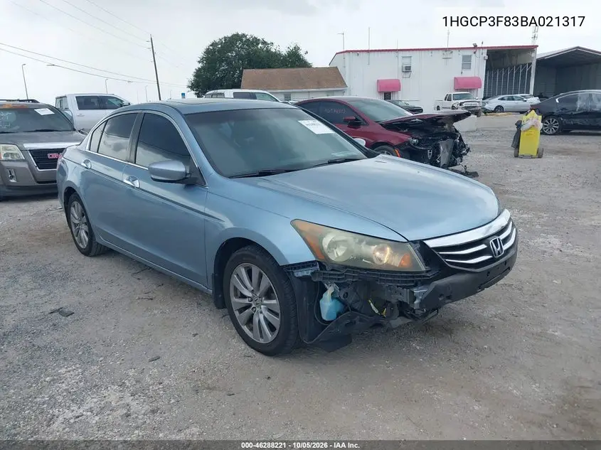 HONDA ACCORD 2011, VIN 1HGCP3F83BA021317