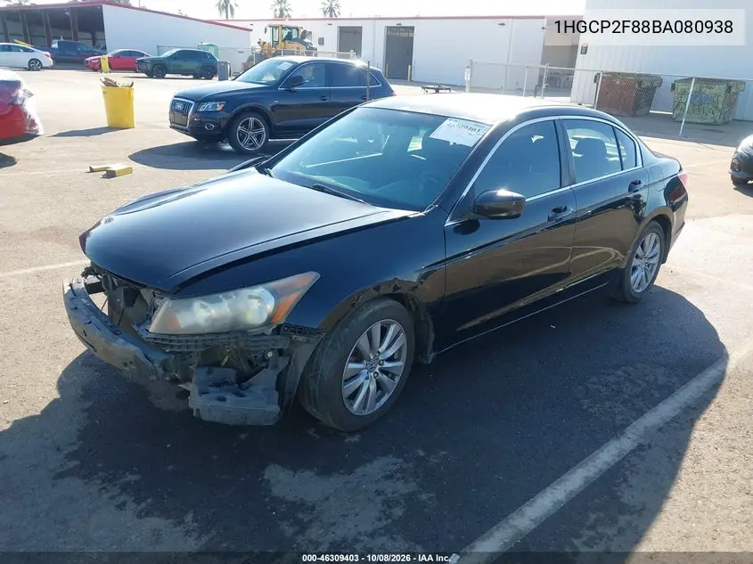 2011 HONDA ACCORD VIN 1HGCP2F88BA080938 — фото 2