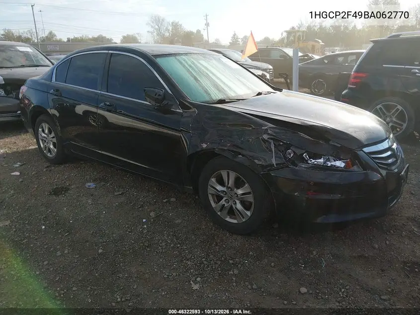 HONDA ACCORD 2011, VIN 1HGCP2F49BA062770