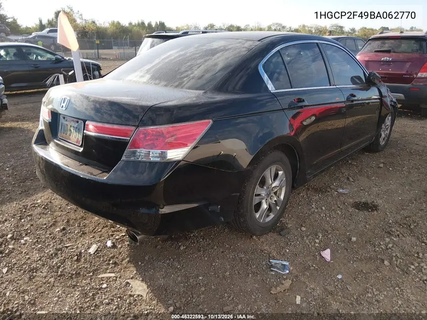 2011 HONDA ACCORD VIN 1HGCP2F49BA062770 — фото 4
