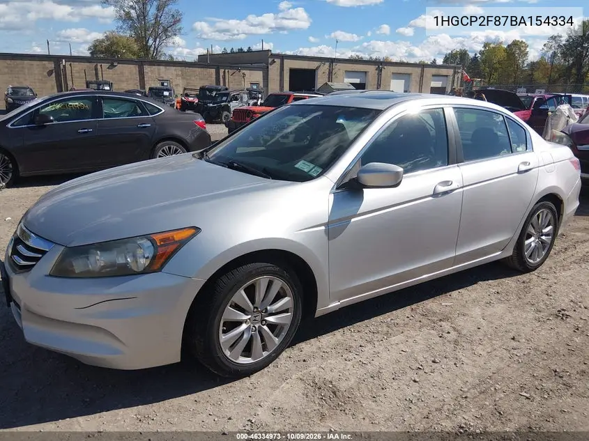 2011 HONDA ACCORD VIN 1HGCP2F87BA154334 — фото 2