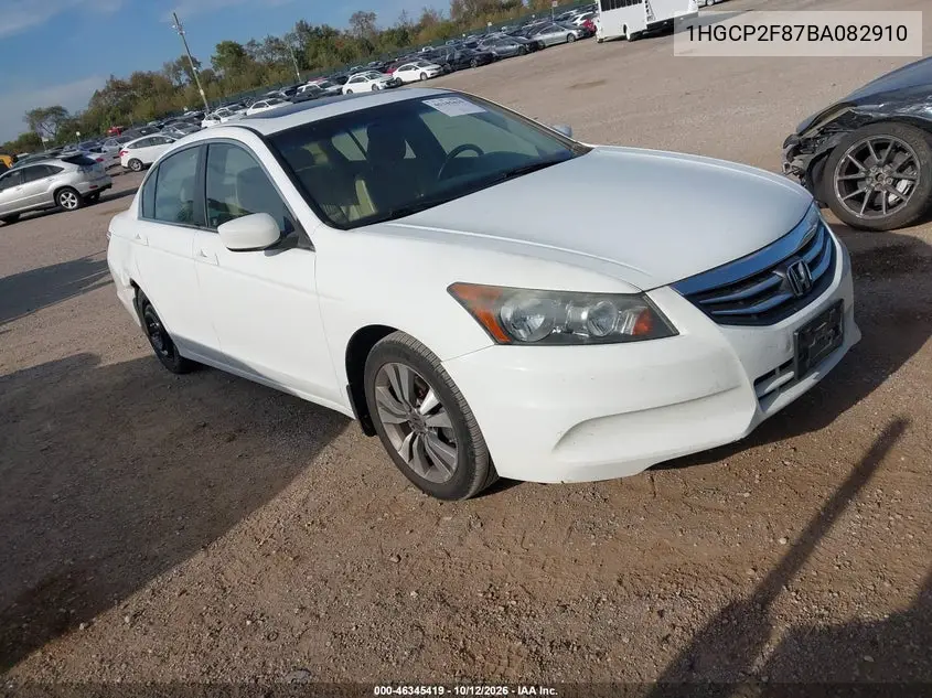 HONDA ACCORD 2011, VIN 1HGCP2F87BA082910