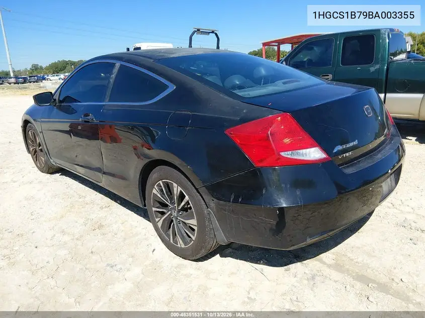 2011 HONDA ACCORD VIN 1HGCS1B79BA003355 — фото 3