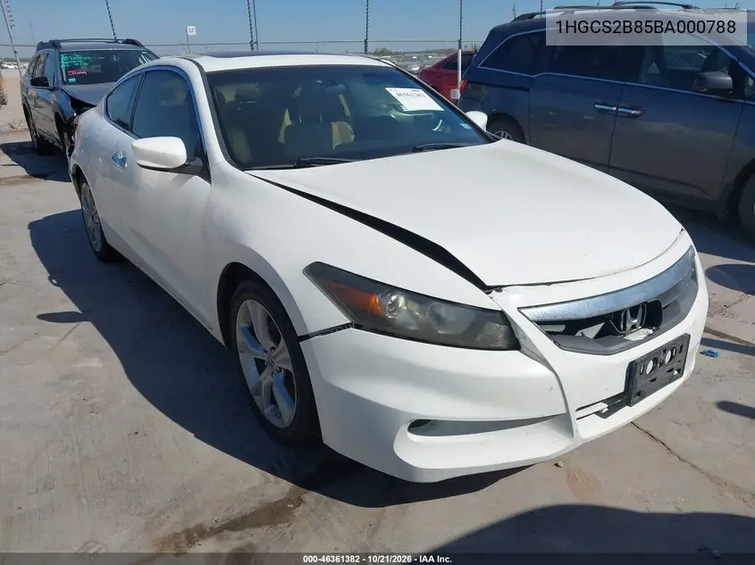 HONDA ACCORD 2011, VIN 1HGCS2B85BA000788