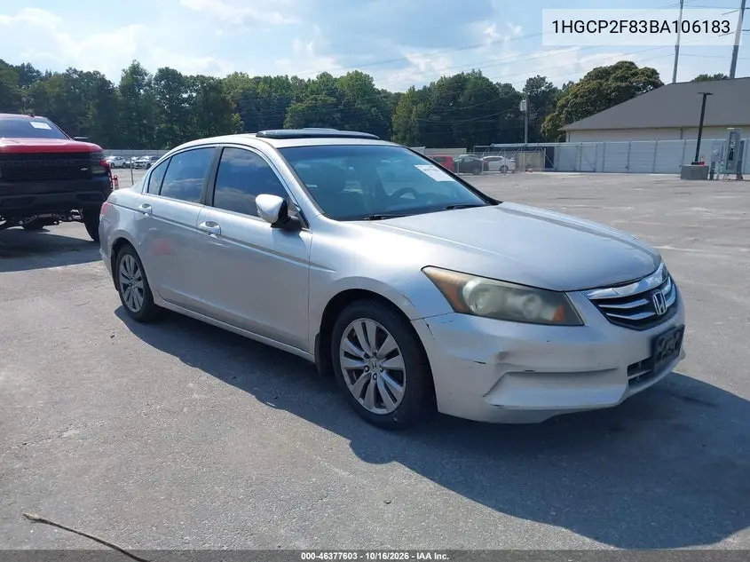 HONDA ACCORD 2011, VIN 1HGCP2F83BA106183