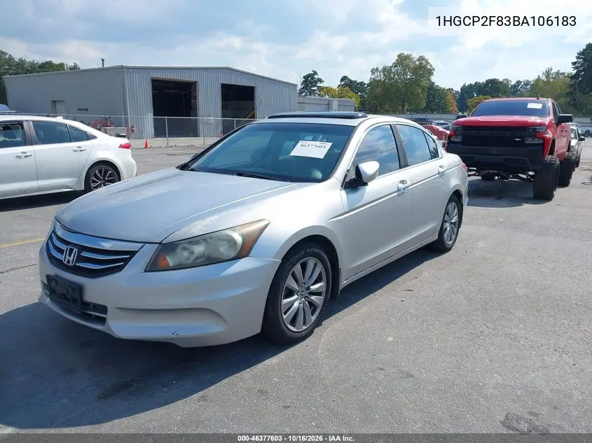 2011 HONDA ACCORD VIN 1HGCP2F83BA106183 — фото 2