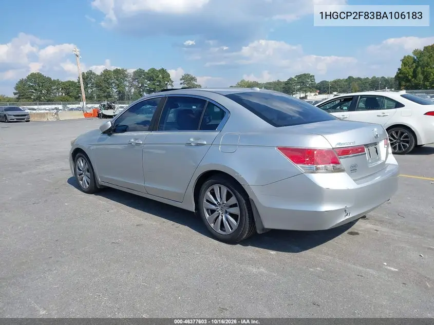 2011 HONDA ACCORD VIN 1HGCP2F83BA106183 — фото 3