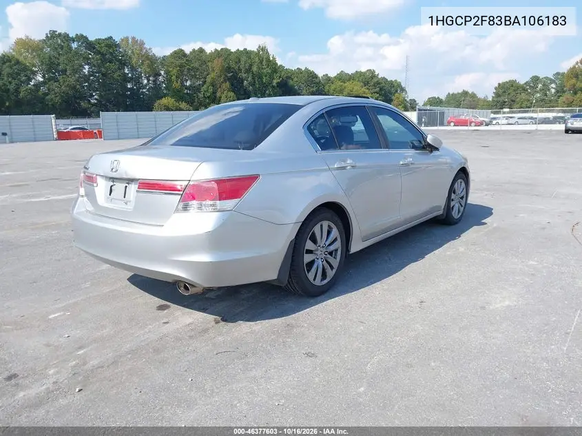 2011 HONDA ACCORD VIN 1HGCP2F83BA106183 — фото 4