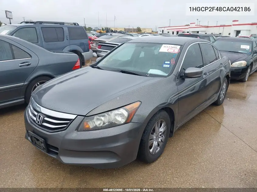 2012 HONDA ACCORD VIN 1HGCP2F48CA042186 — фото 2