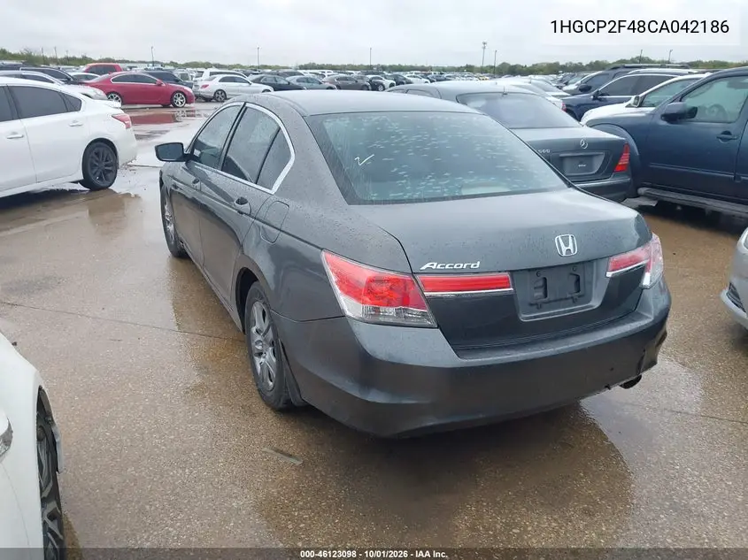 2012 HONDA ACCORD VIN 1HGCP2F48CA042186 — фото 3