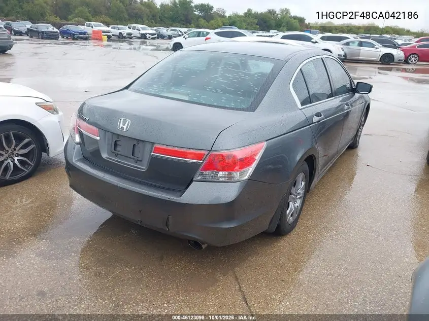 2012 HONDA ACCORD VIN 1HGCP2F48CA042186 — фото 4