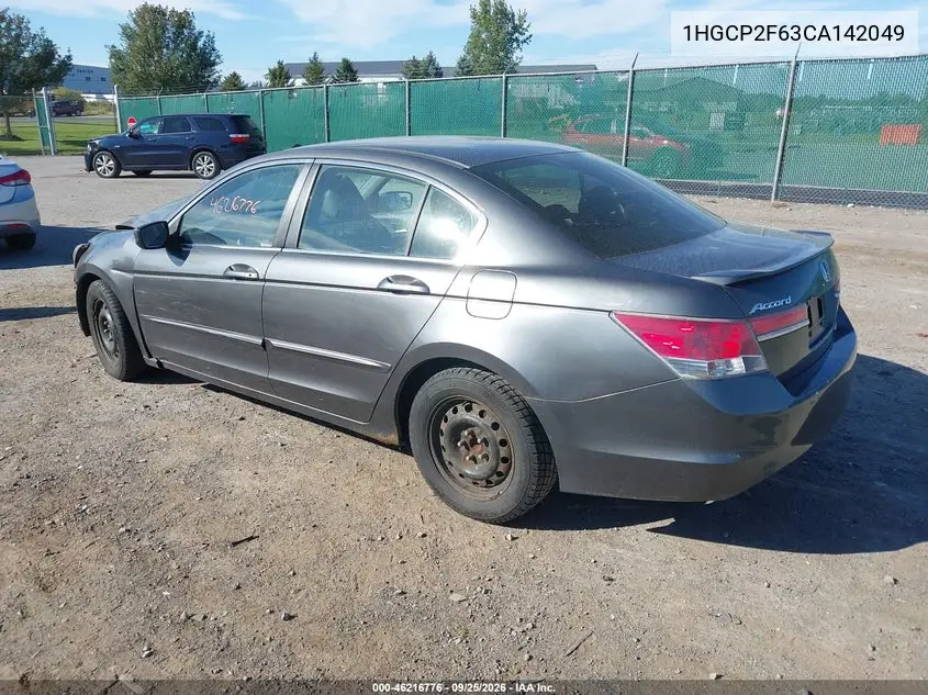 2012 HONDA ACCORD VIN 1HGCP2F63CA142049 — фото 3