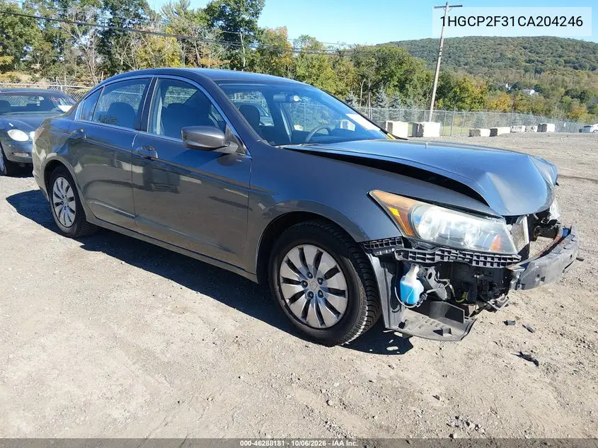 HONDA ACCORD 2012, VIN 1HGCP2F31CA204246