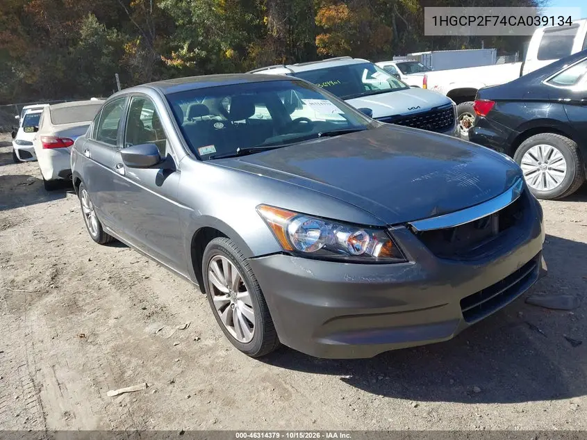 HONDA ACCORD 2012, VIN 1HGCP2F74CA039134