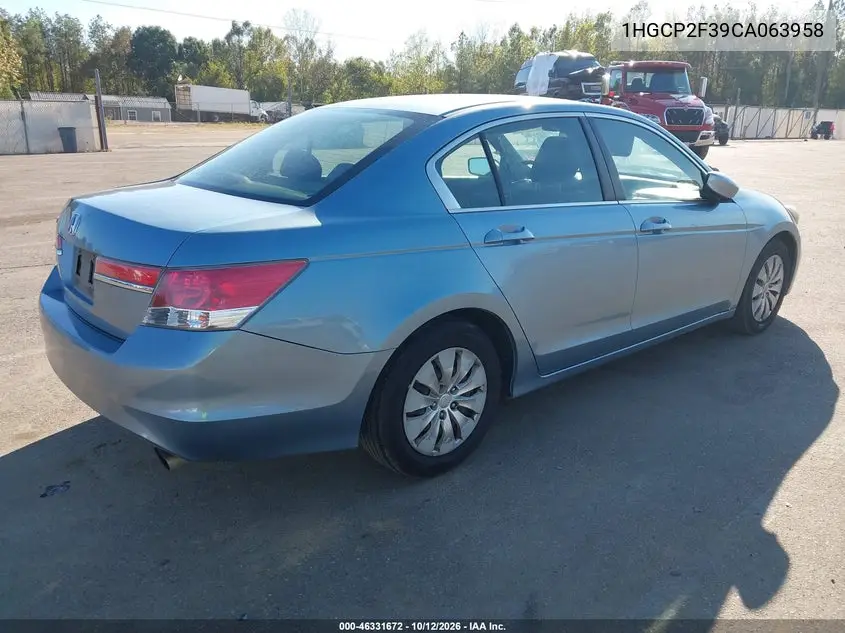 2012 HONDA ACCORD VIN 1HGCP2F39CA063958 — фото 4