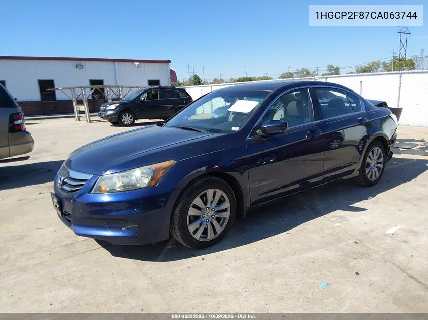 2012 HONDA ACCORD VIN 1HGCP2F87CA063744 — фото 2