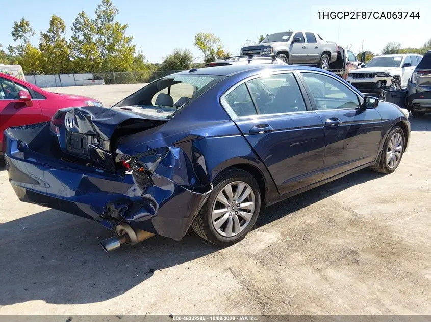 2012 HONDA ACCORD VIN 1HGCP2F87CA063744 — фото 4