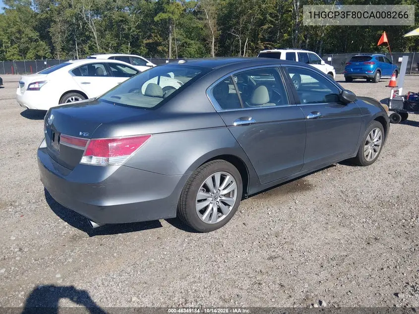 2012 HONDA ACCORD VIN 1HGCP3F80CA008266 — фото 4